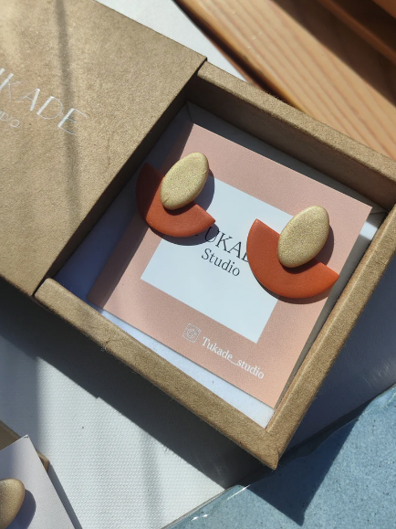 DOROTEA - boucles d'oreilles en forme de demi-lune et d'ovale