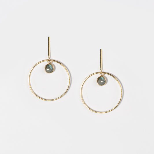 No Other Name - Boucles d'oreilles de gemmes rondes encerclées